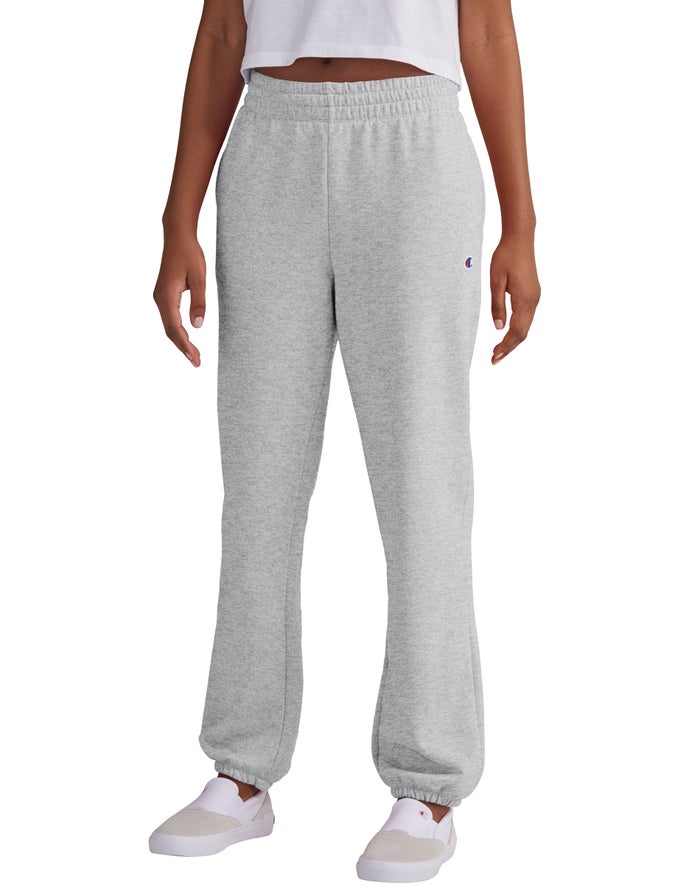 Champion Powerblend Fleece Boyfriend Kadın Joggers Gri ( KGWBXL907 )